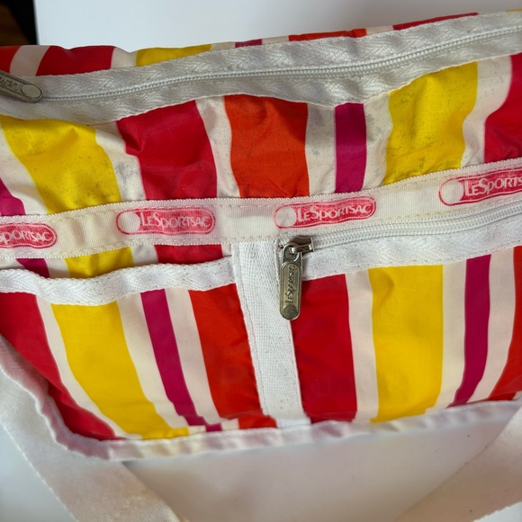 LeSportSac Striped Crossbody Bag with Pouch (note flaws) - Picture 7 of 8